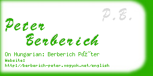 peter berberich business card